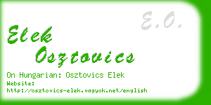 elek osztovics business card